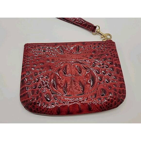 BRAHMIN Melbourne Betty Lacquer Red Glossy Zip Wristlet Clutch Red NWOT Has Card - Picture 5 of 16